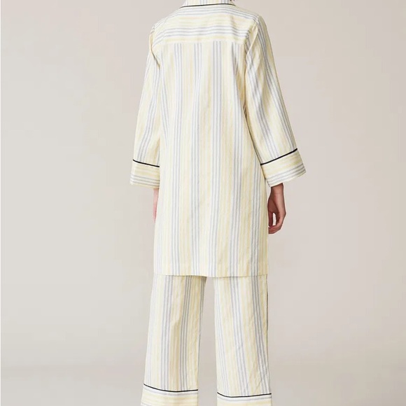 Ganni Bergamot Silk Yellow Striped Pajama Top 36 Rare - Picture 3 of 6